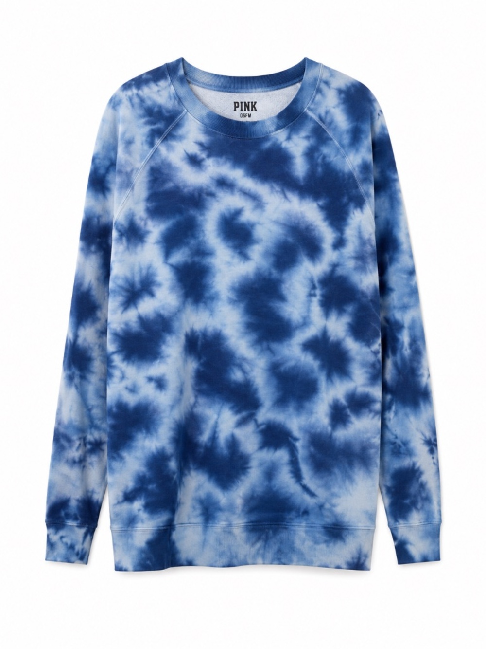 Victoria's Secret PINK Blue Tie Dye Crewneck Sweatshirt | OSFM Oversized